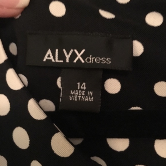 EUC Alyx Black White Polka Dot Skater Dress 14 - Picture 4 of 5